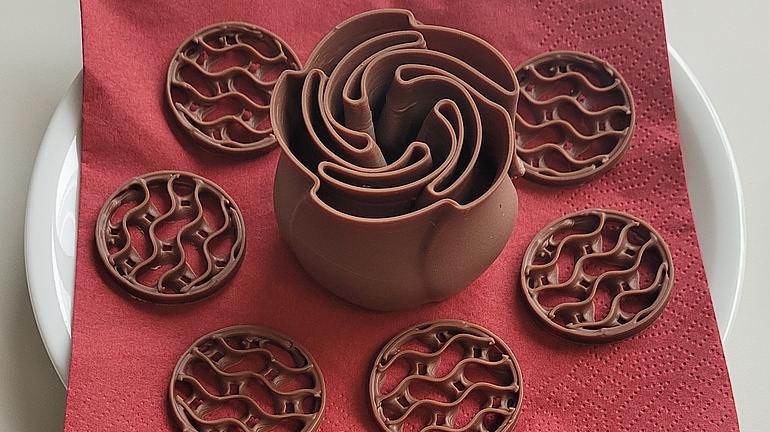 3D-Druckerzeugnis aus Schokolade 